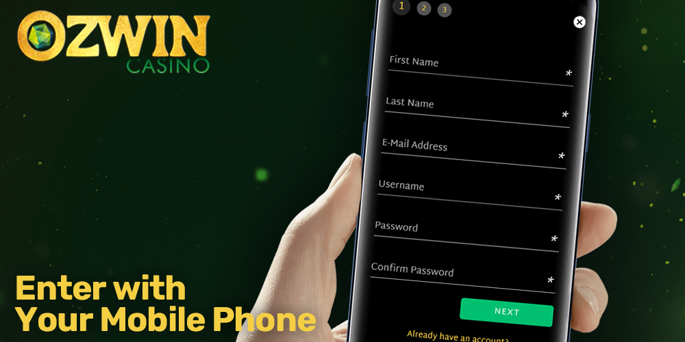 Enter in your Ozwin casino account with mobile