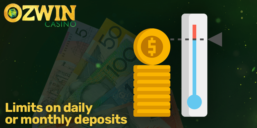 limits on deposits at Ozwin casino